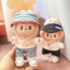 White Sneakers + Red-Trimmed Denim Hat + Rose Heart White T-Shirt Outfit