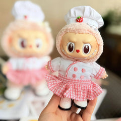 White Square-Toe Leather Shoes + Strawberry Chef Outfit Pendant [17Cm Suitable]