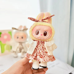 White Square-Toe Shoes + Beige Vest + Red Playful Floral Fruit Skirt