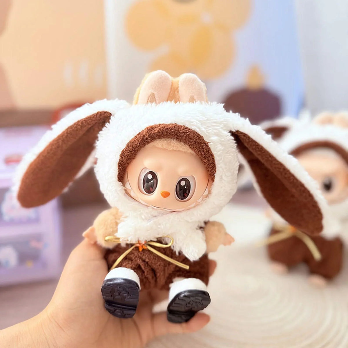 White Square-Toe Shoes + Brown-Eared Bunny Outfit