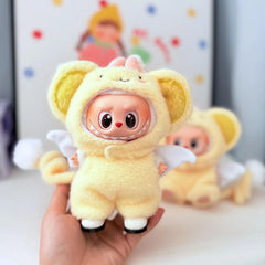 White Square-Toe Shoes + Curly Tail Yellow Xiaoke Set