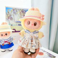 White Square-Toe Shoes + Pink Floral Flat-Brim Hat + Nautical Penguin Dress Set