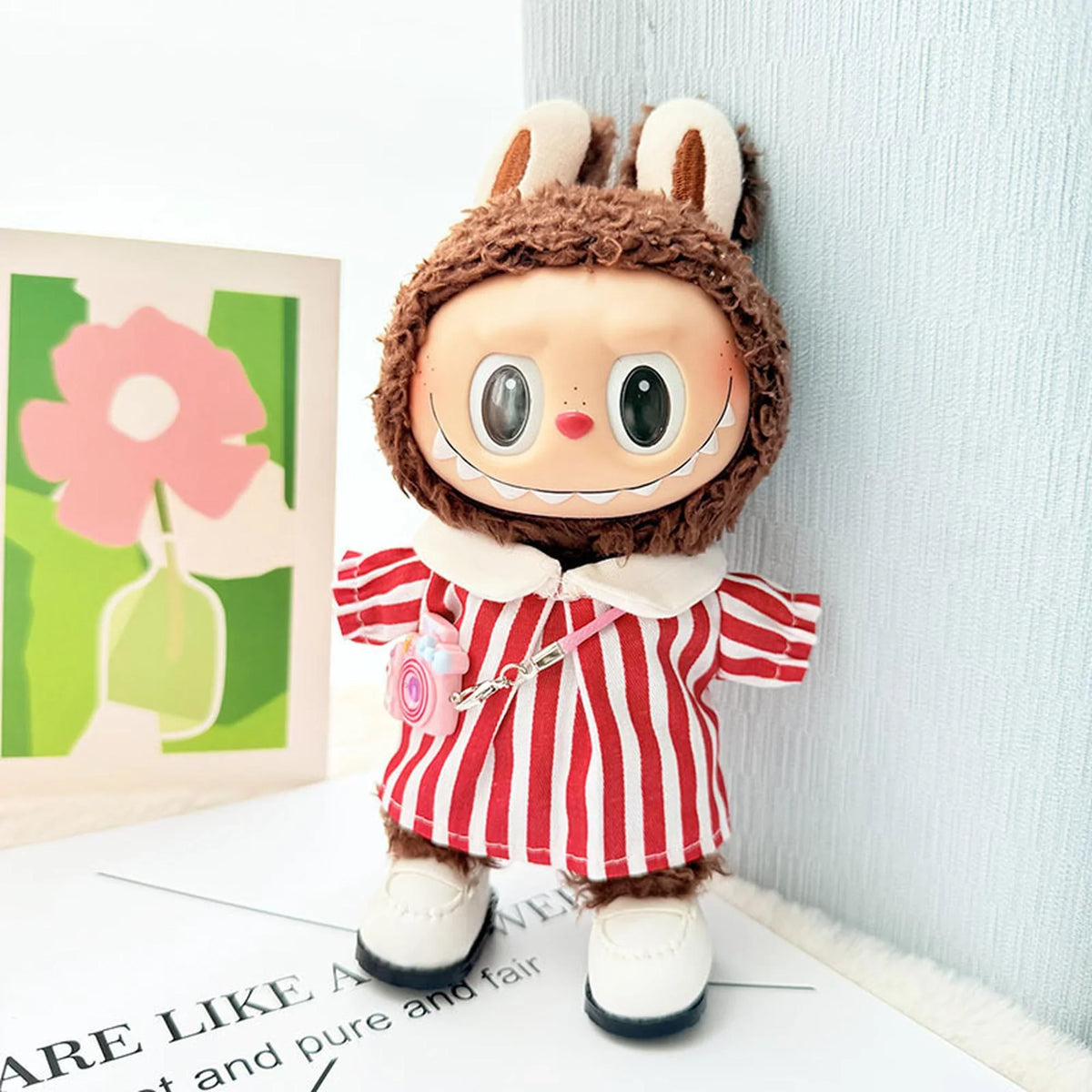 White Square-Toe Shoes + Spring Outfit With Red Striped Skirt Set