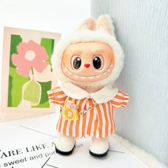 White Square-Toe Shoes + Spring Outing Orange Striped Dress Set