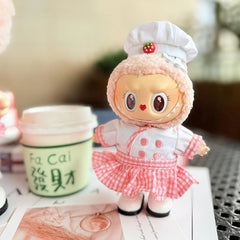 White Square-Toe Shoes + Strawberry Chef Outfit With Charms