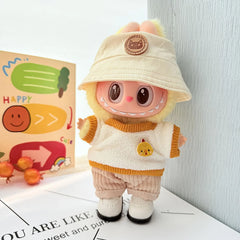 White Square-Toe Shoes + White Cat Ear Hat + Yellow Plush Two-Piece Set