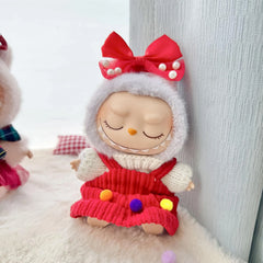 White Sweater Colorful Ball Corduroy New Year Dress