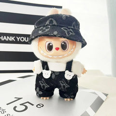 White Tee + Black Designer Cap + Black Designer Overalls