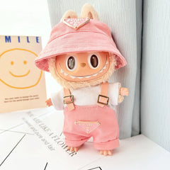 White Tee + Pink Triangle Logo Suspenders Two-Piece Set