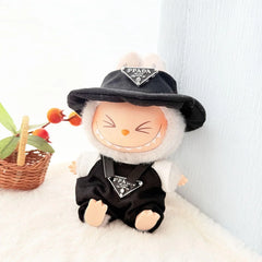 White Tee + Triangle Logo Overalls + Ppd Cap