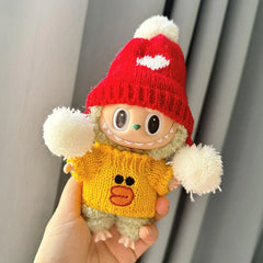 Yellow Duck Knit Sweater Charm + Tiny Heart Hat