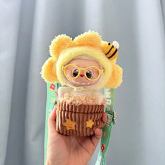 Yellow Frame Glasses + Yellow Potted Plant Doll Clothes Bag (Doll Not Included)