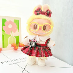Yellow-Framed Glasses + Kd White Leather Shoes + Kd Black Camera + Socratic Skirt Accessory