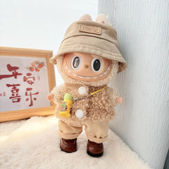 Yellow Kettle + Brown Square-Toe Shoes + Brown Yyds Bucket Hat + Brown Double-Buckle Sweater